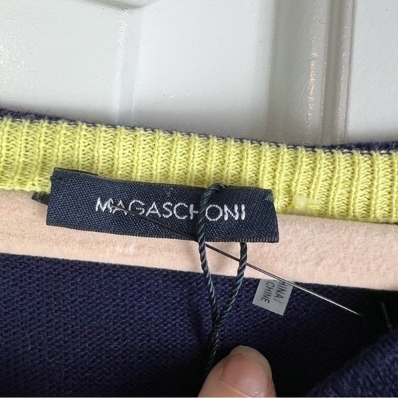 Magaschoni sweater womens size medium colorblock long tunic style - Picture 3 of 9